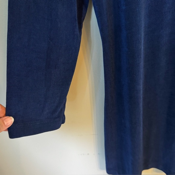 Chicos Travelers Royal Blue Long Sleeve Stretchy Knit V-Neck Tunic Size M - Picture 4 of 5